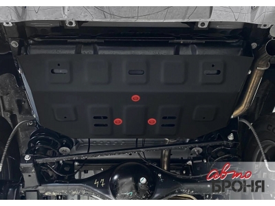 Защита топливного бака + комплект крепежа, АвтоБРОНЯ, Сталь для BAIC Beijing BJ40 2023-н.в., V-2.0T, АКПП, 4WD