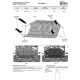 Защита топливного бака + комплект крепежа, АвтоБРОНЯ, Сталь для BAIC Beijing BJ40 2023-н.в., V-2.0T, АКПП, 4WD